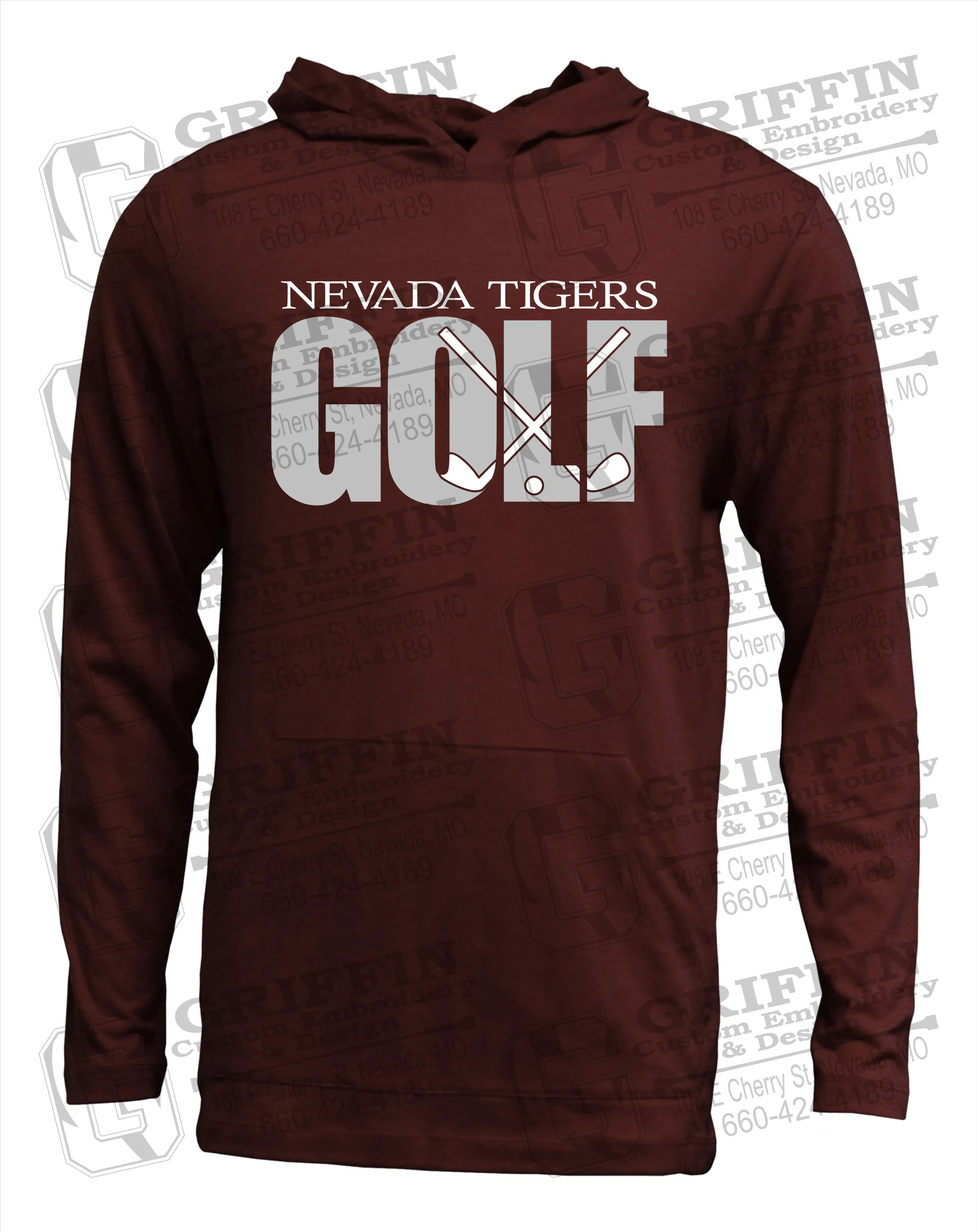 Soft-Tek T-Shirt Hoodie - Golf - Nevada Tigers 23-Y