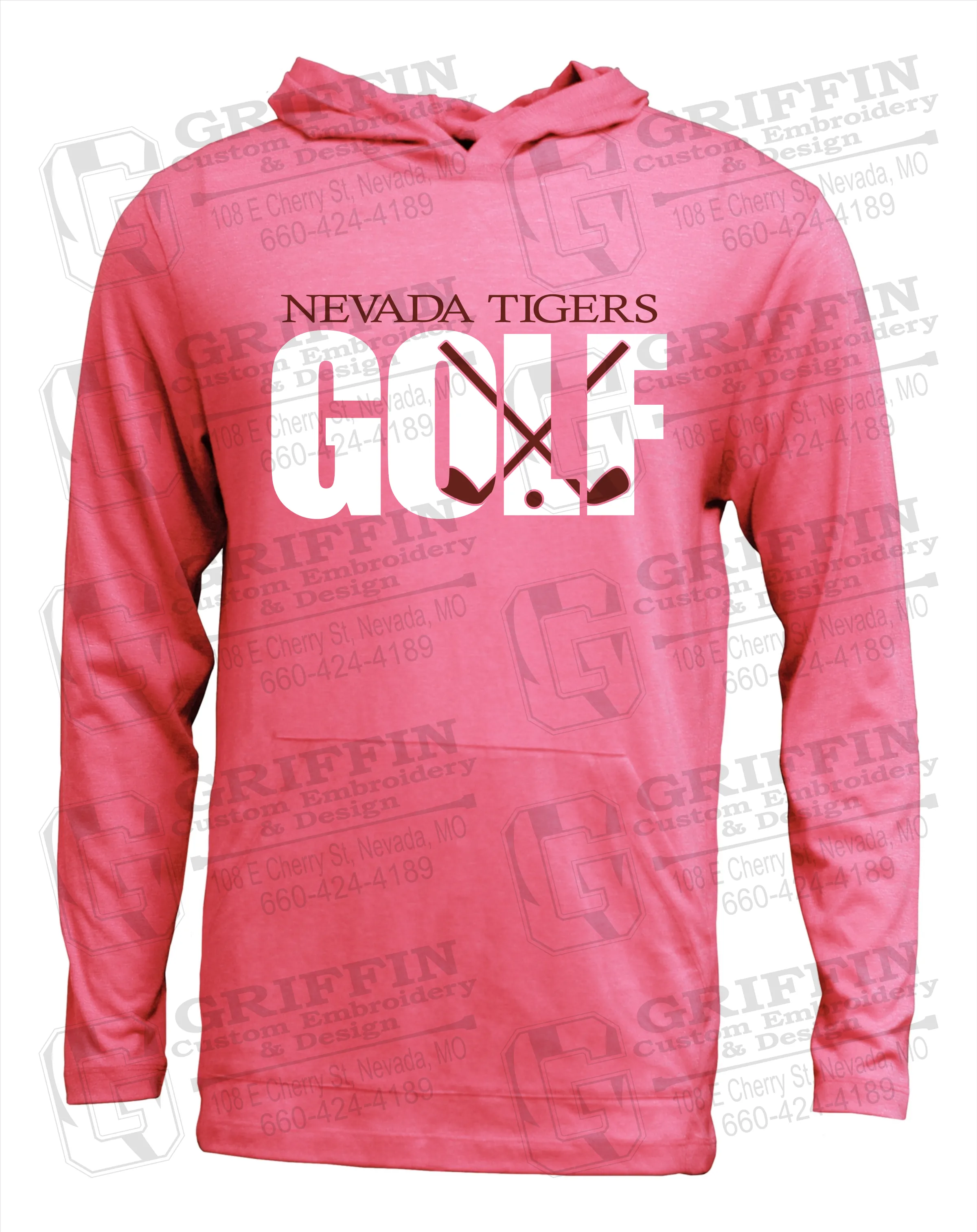 Soft-Tek T-Shirt Hoodie - Golf - Nevada Tigers 23-Y
