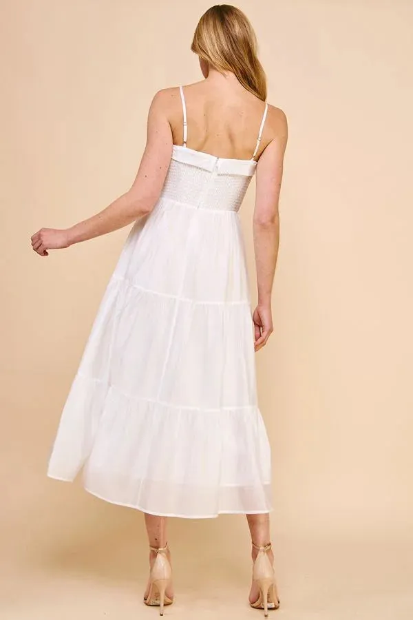 SOFT TIERED MAXI DRESS WITH SMOCKED BODICE