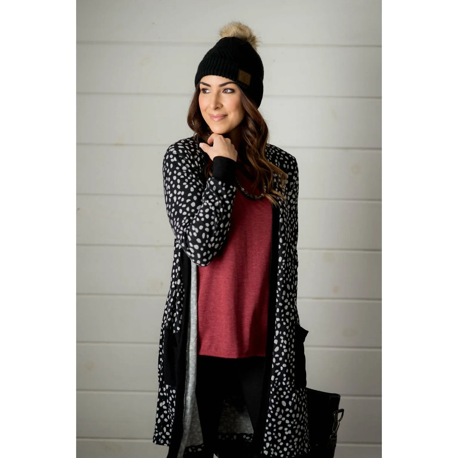 Solid Accent Dottie Tunic Cardigan