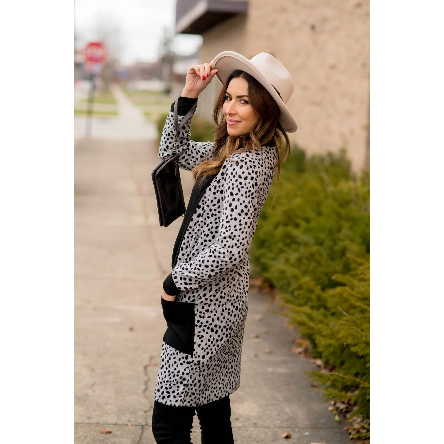 Solid Accent Dottie Tunic Cardigan