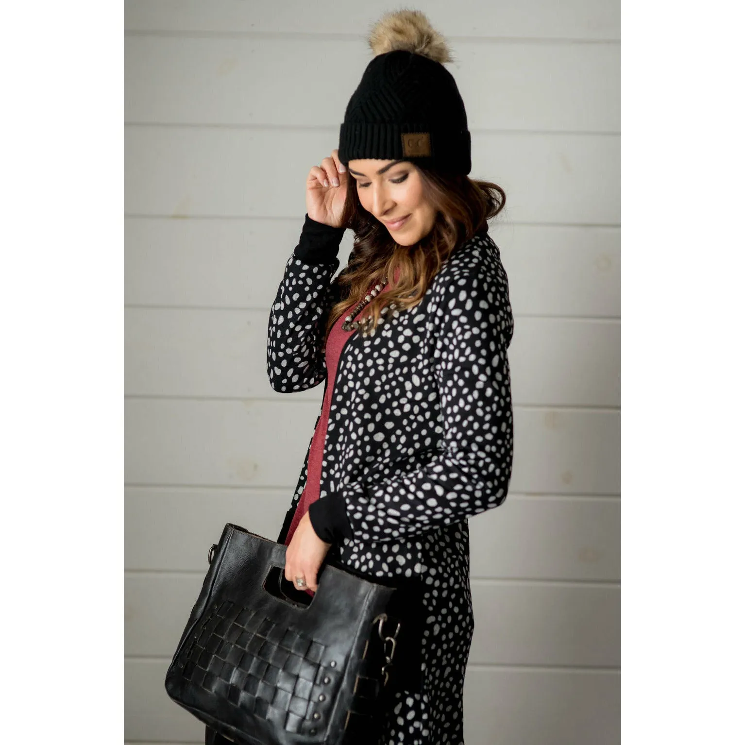 Solid Accent Dottie Tunic Cardigan