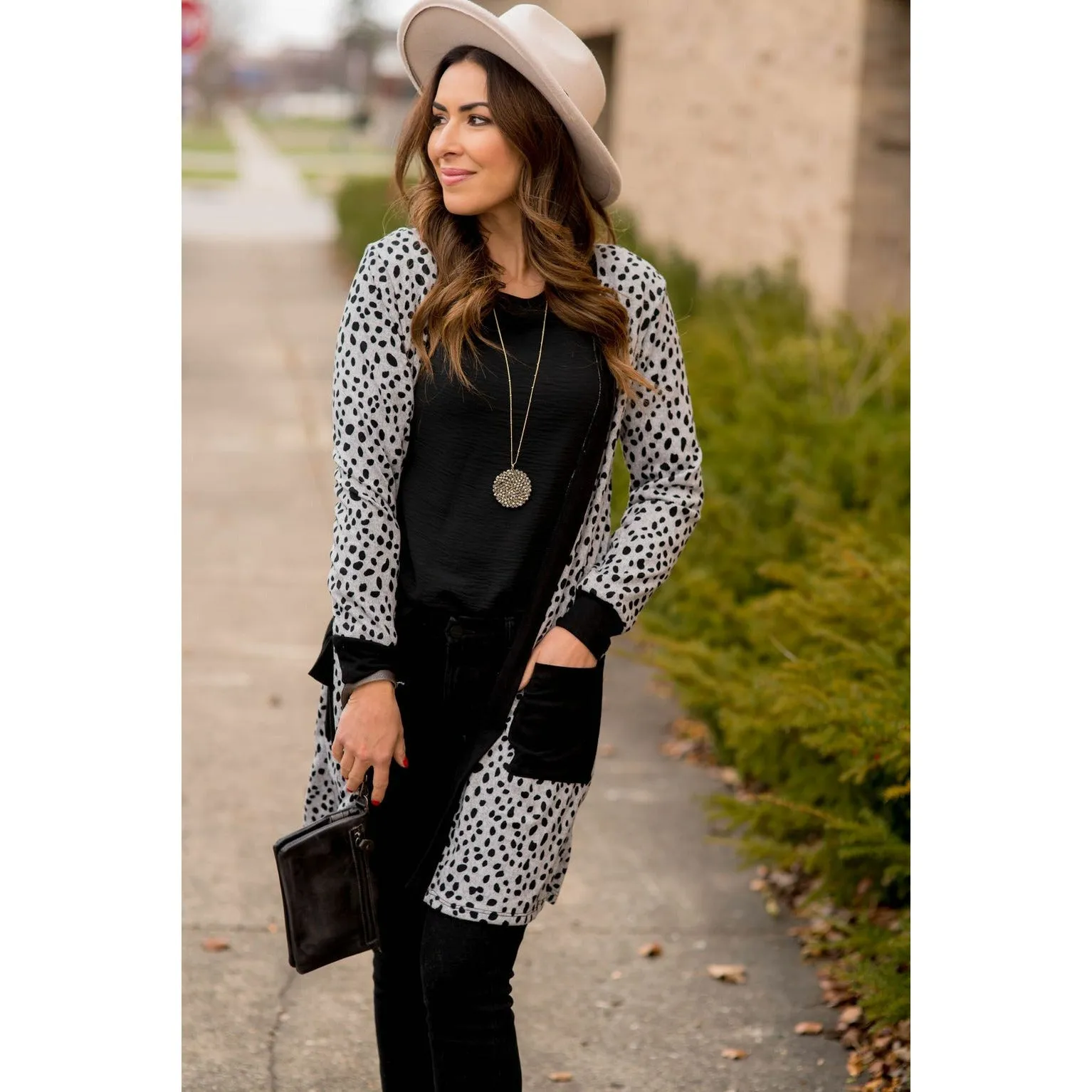 Solid Accent Dottie Tunic Cardigan