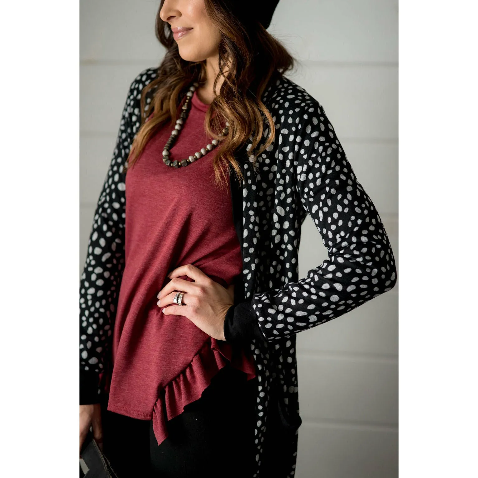 Solid Accent Dottie Tunic Cardigan