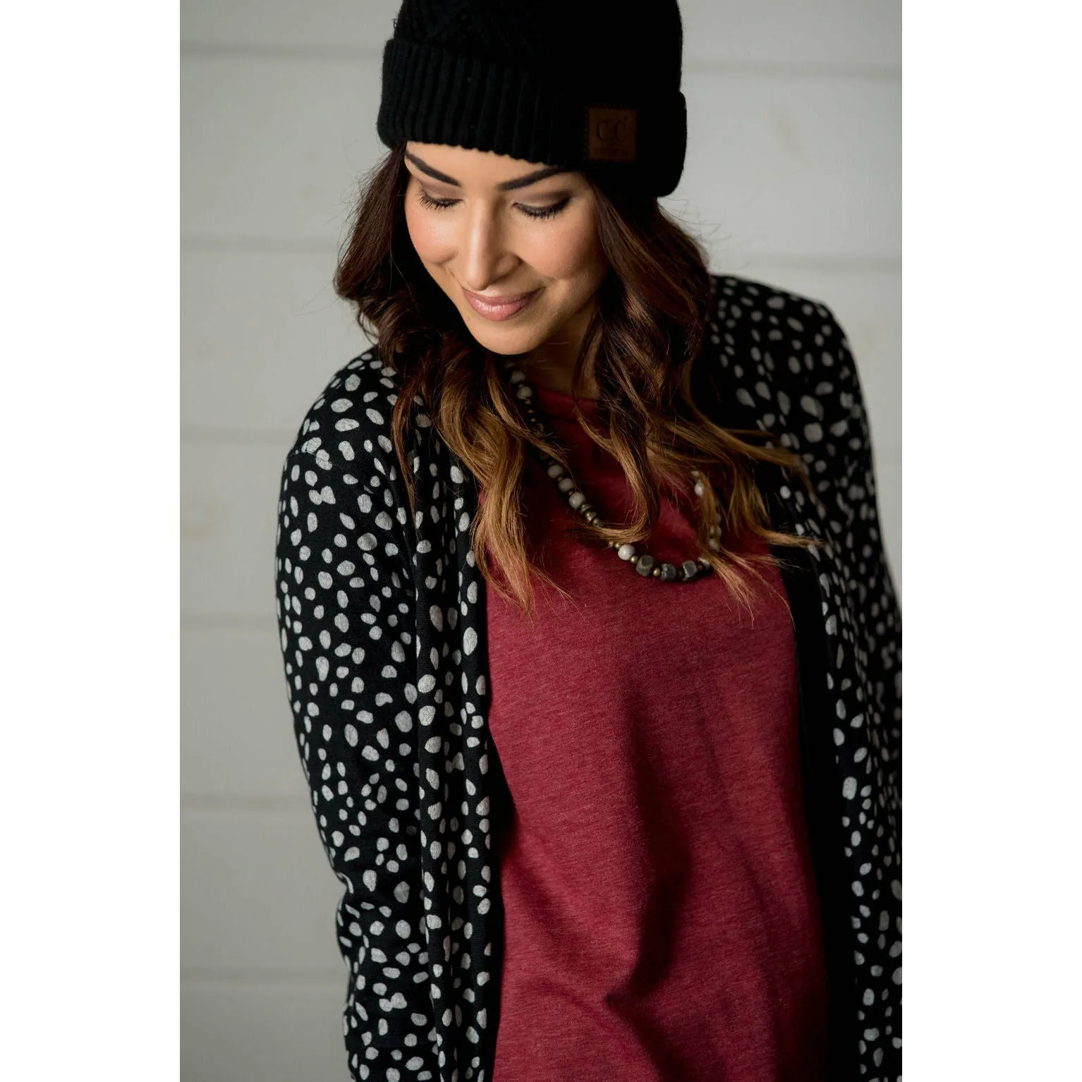 Solid Accent Dottie Tunic Cardigan