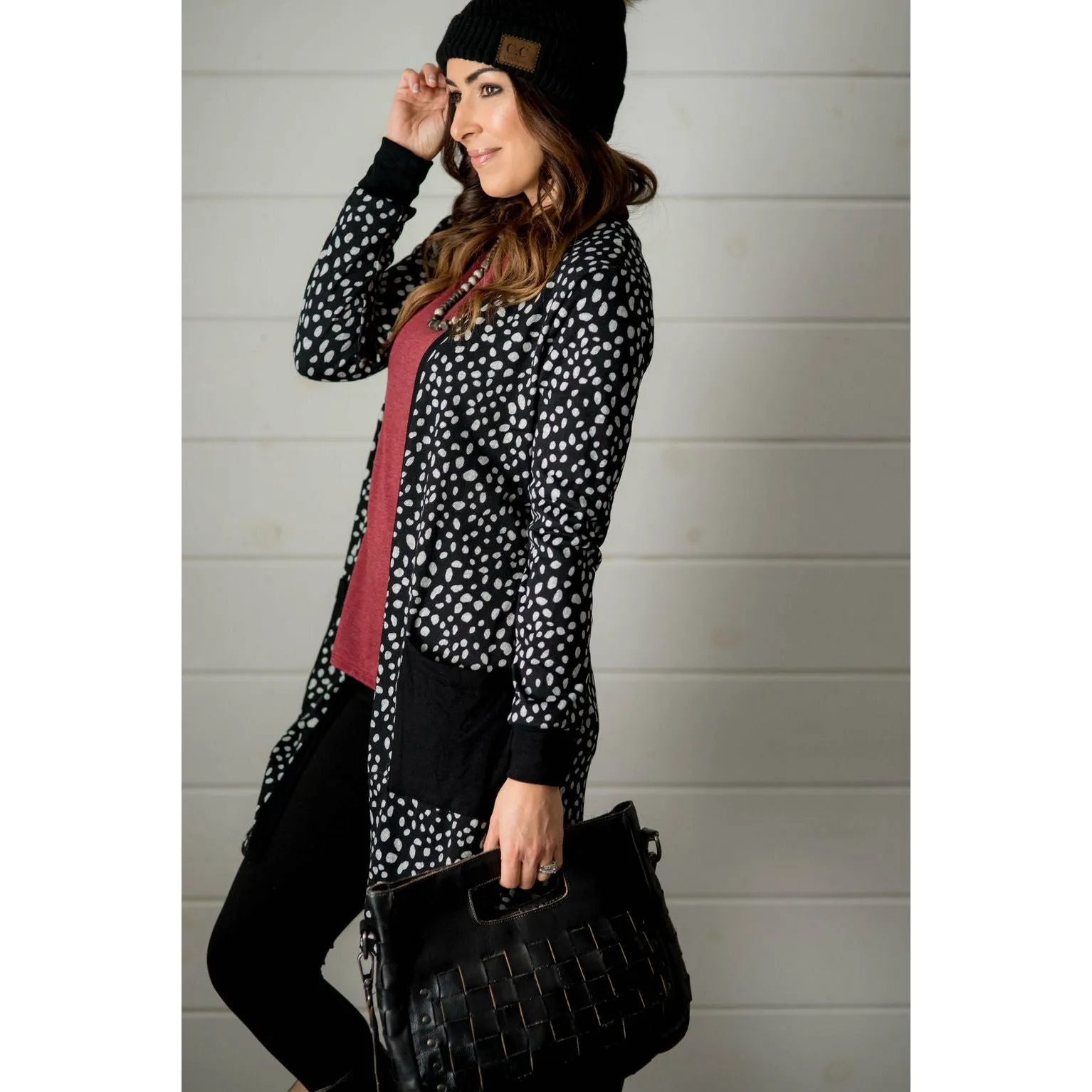 Solid Accent Dottie Tunic Cardigan