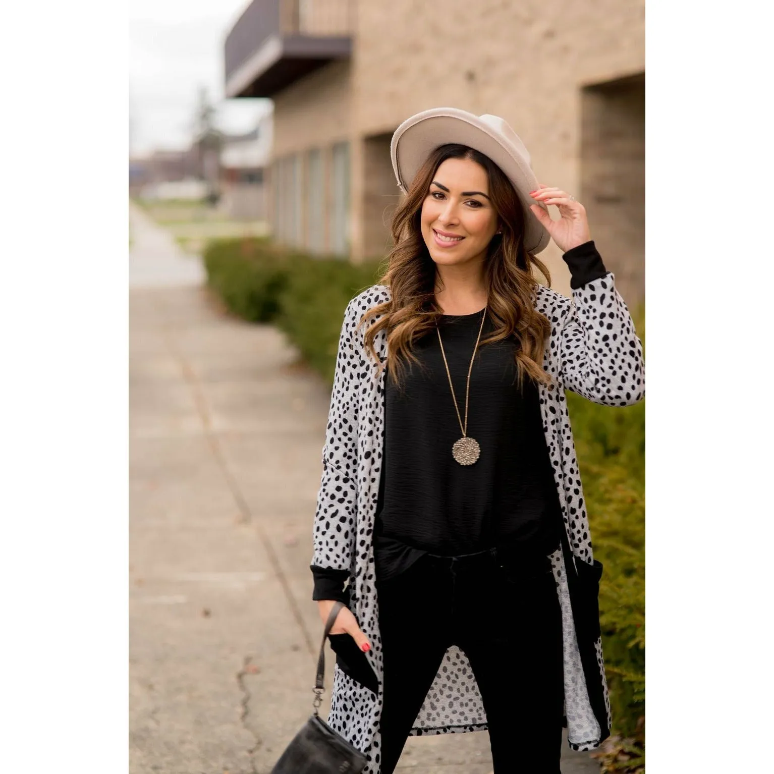Solid Accent Dottie Tunic Cardigan