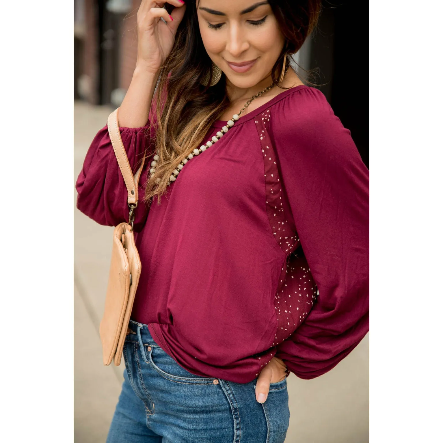 Speckled Back Dolman Tee