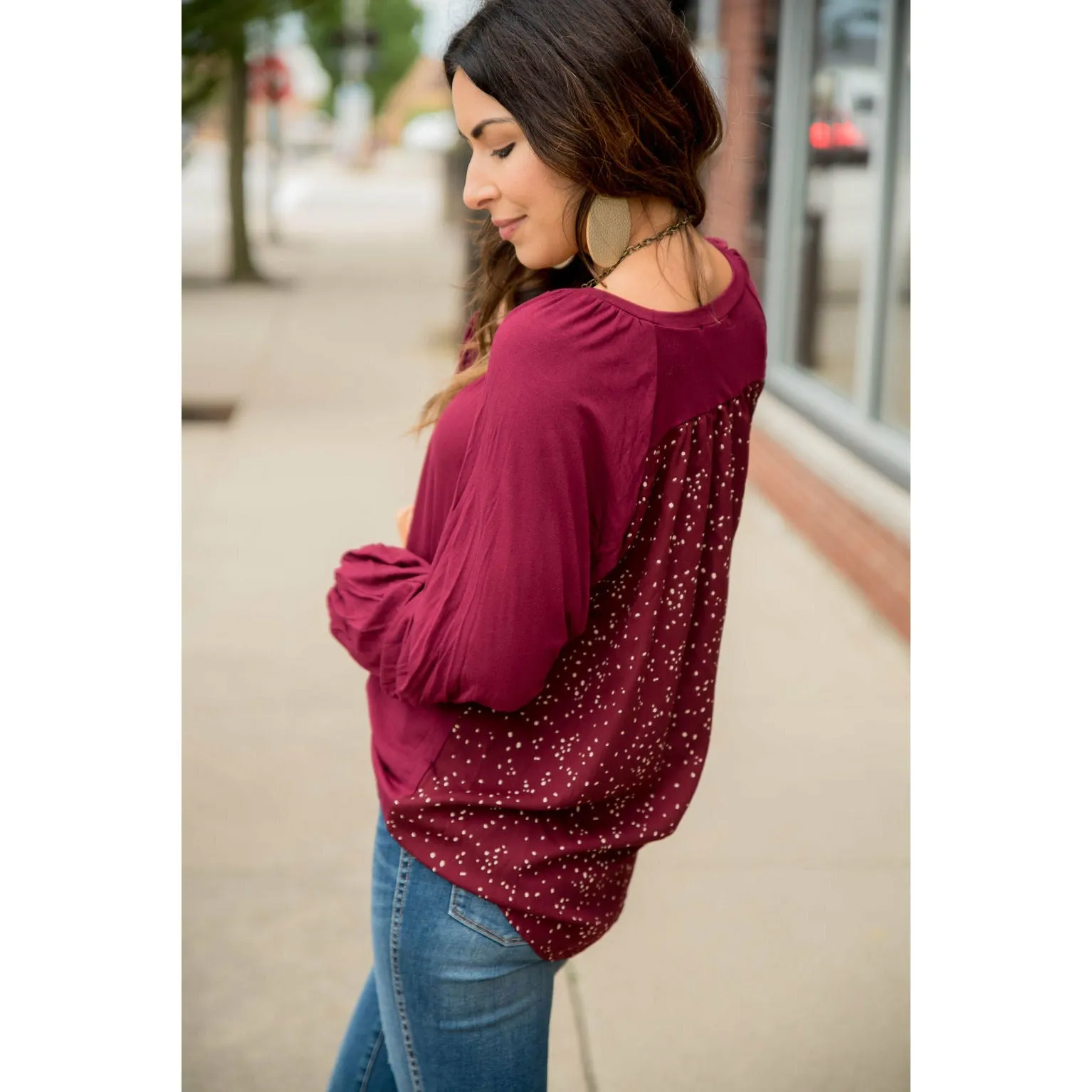 Speckled Back Dolman Tee