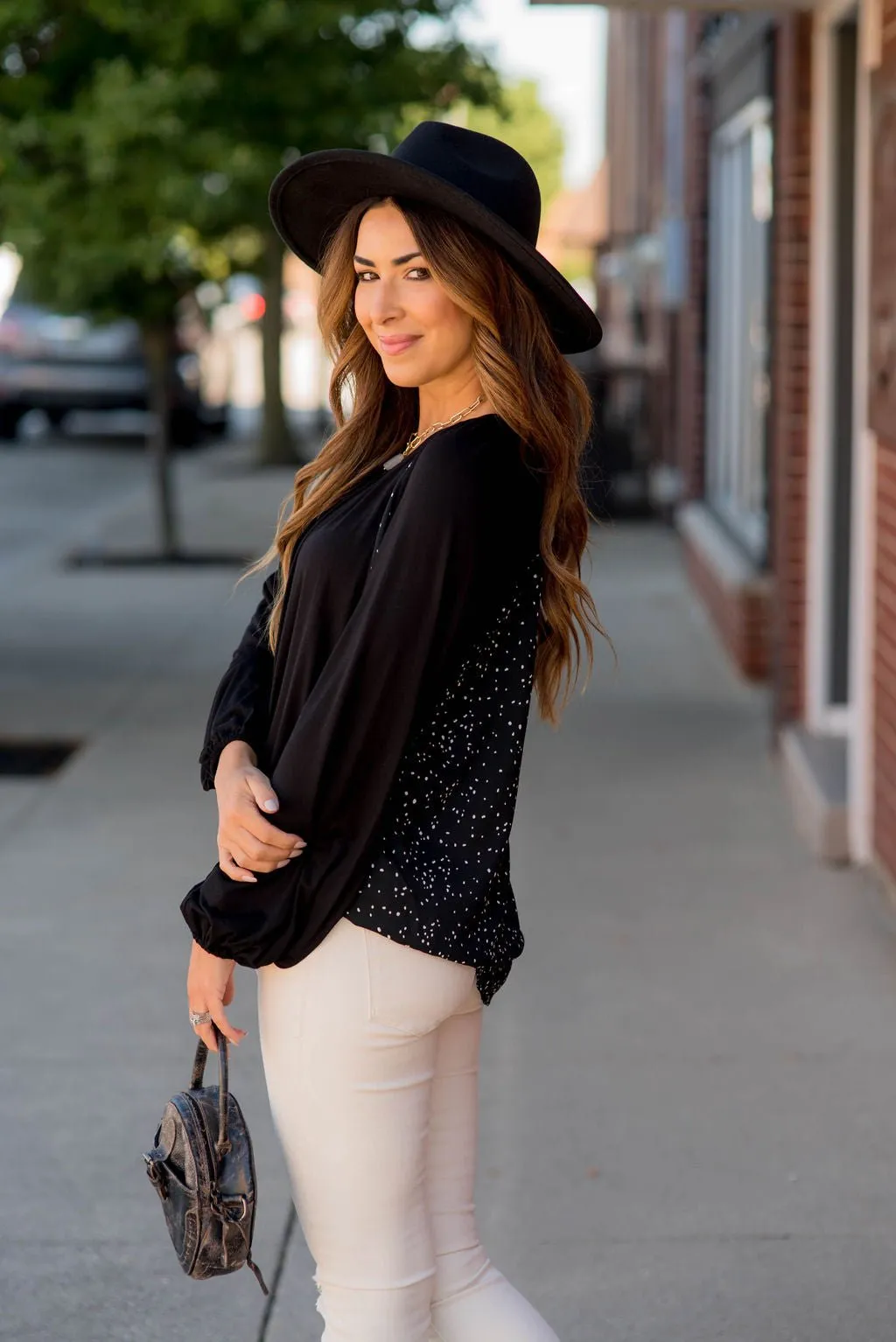 Speckled Back Dolman Tee