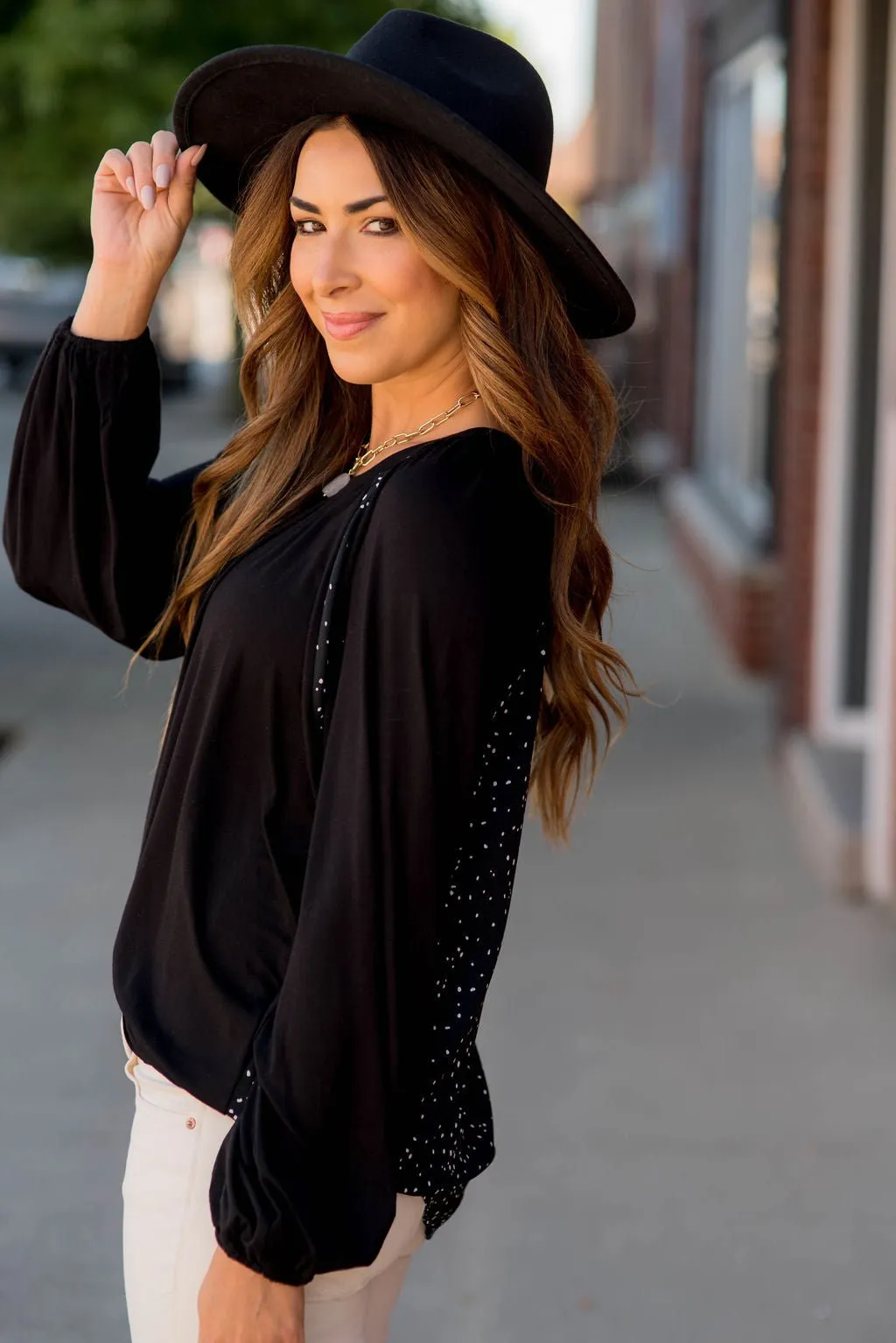 Speckled Back Dolman Tee
