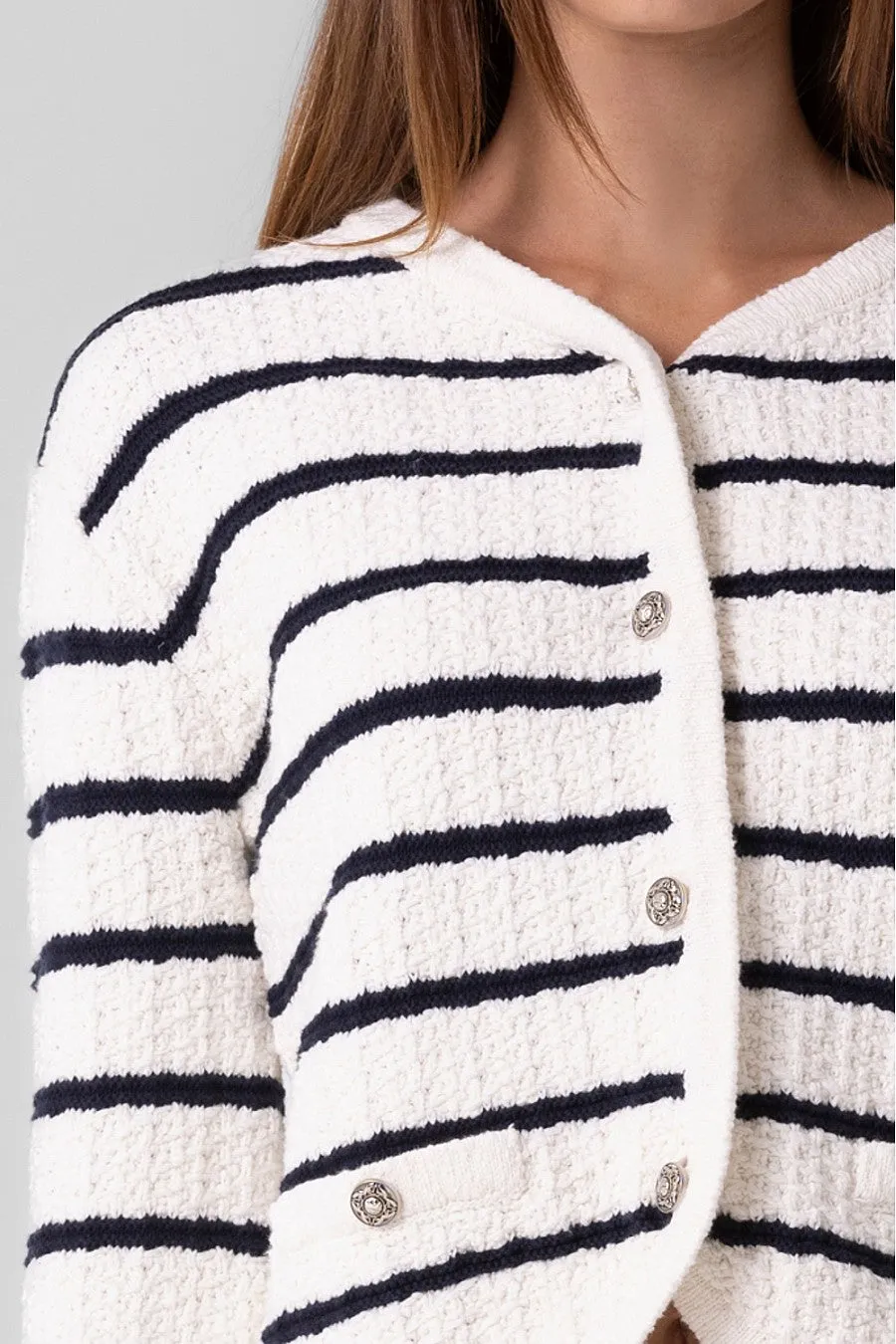 Stripe Tweed Cardigan