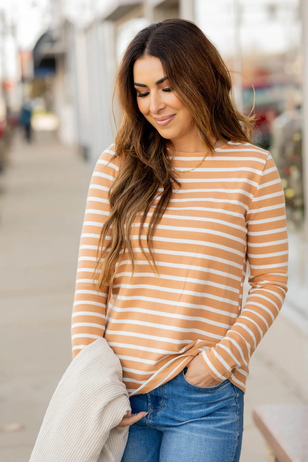 Striped Cotton Long Sleeve Tee