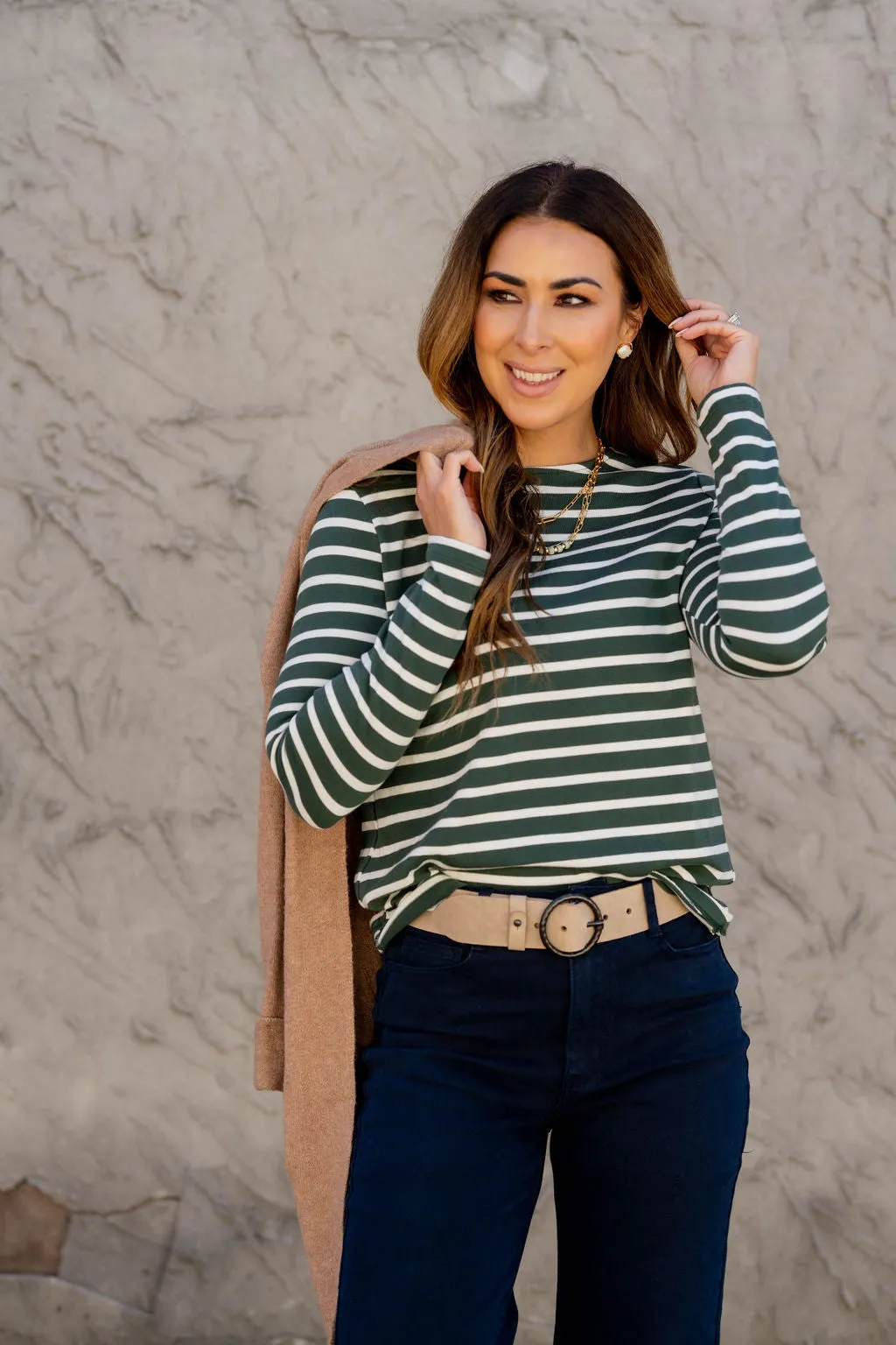 Striped Cotton Long Sleeve Tee