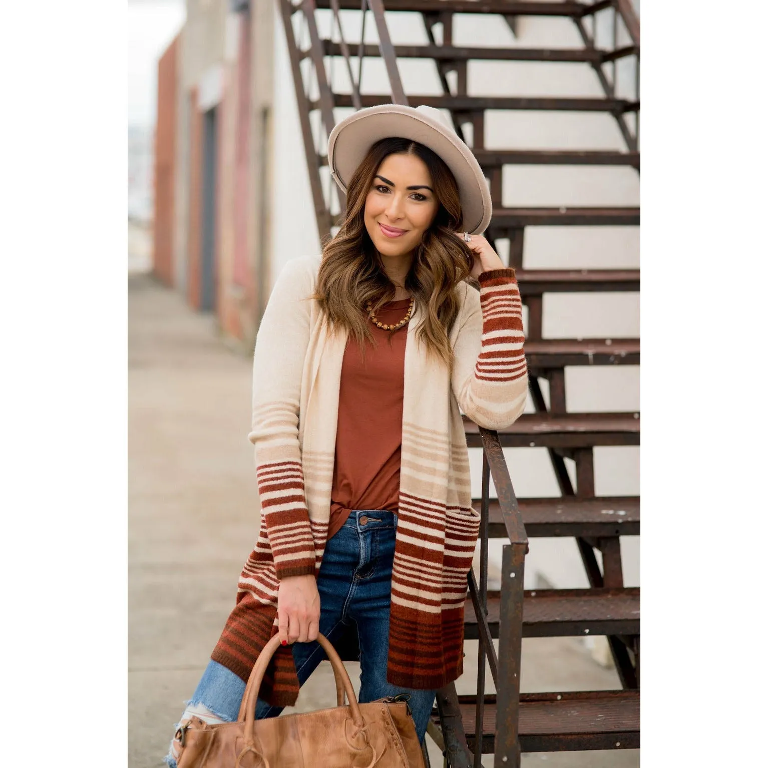 Striped Ombre Cardigan