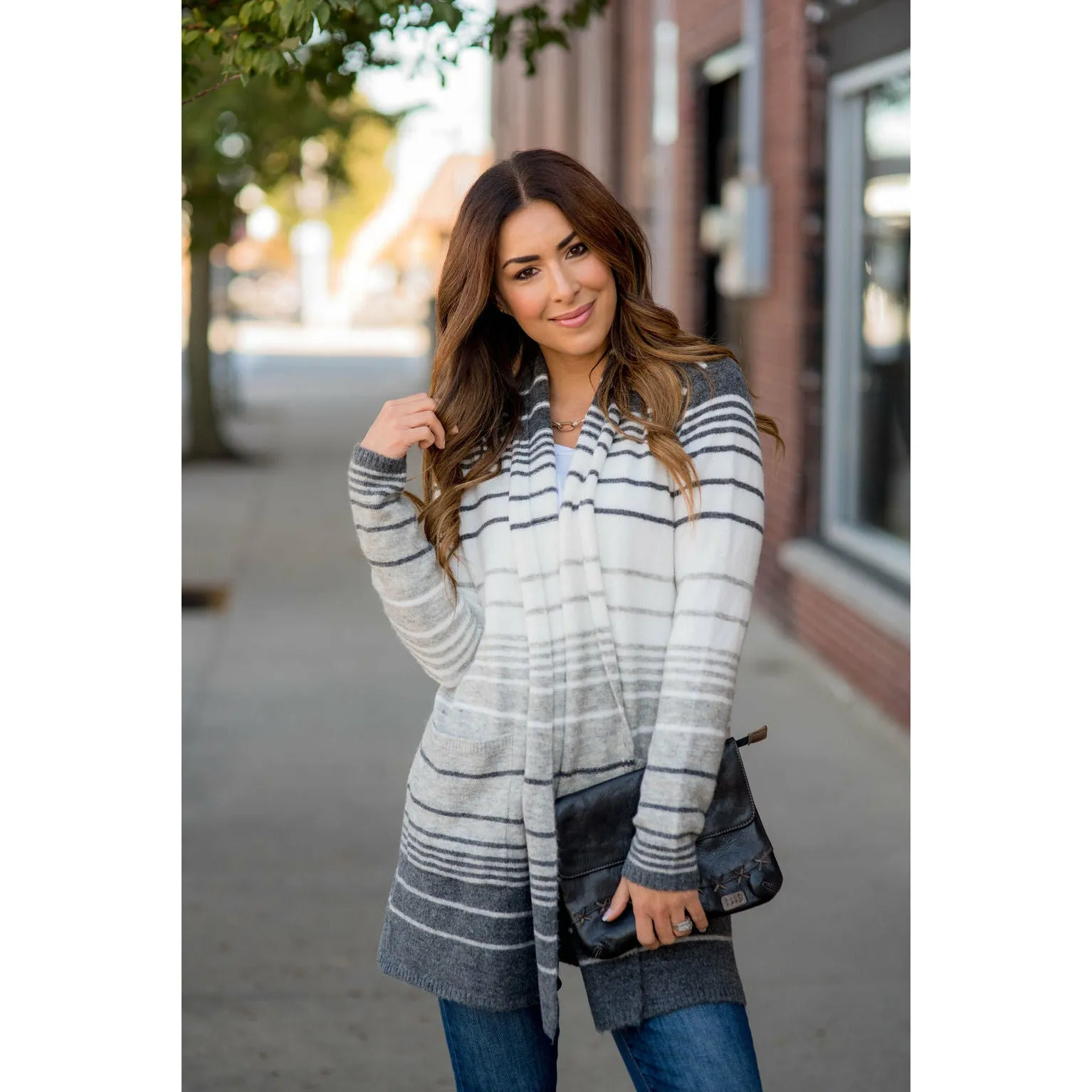 Striped Ombre Cardigan