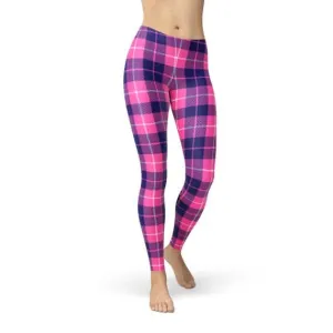 Stylish Buffalo Plaid Active Leggings for Women