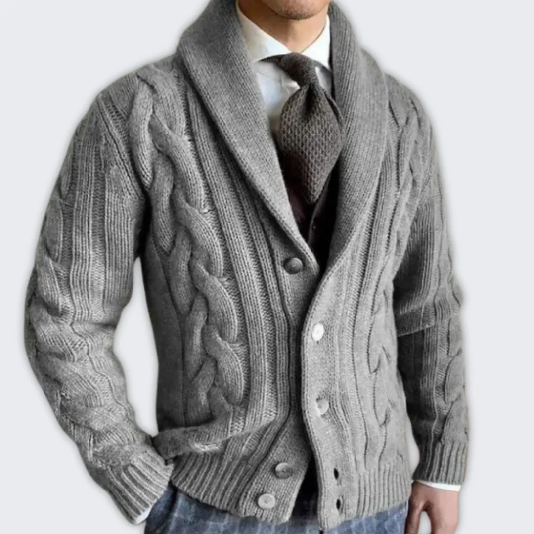 Stylish Men's Knit Cardigan - Warm Wool Blend for Winter