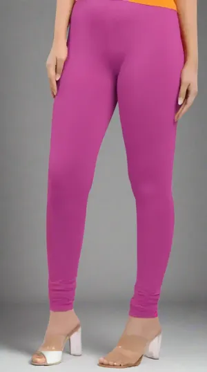 Stylish Polyester Pink Solid Leggings stylish,cool & comfortable for Women.