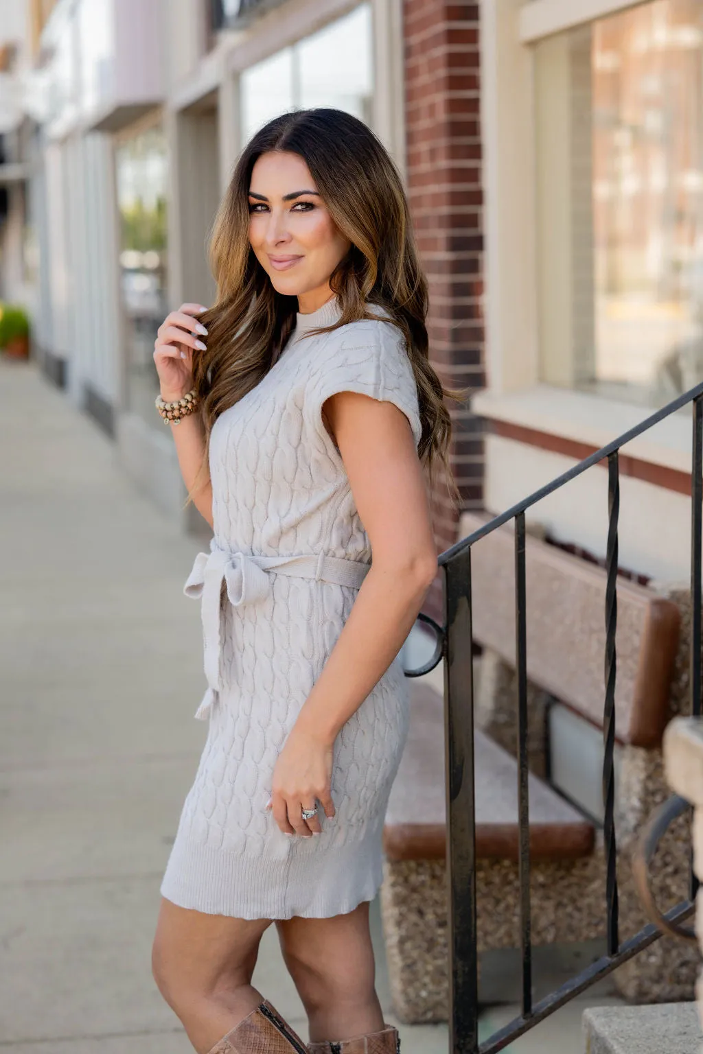 Subtle Braided Sweater Dress