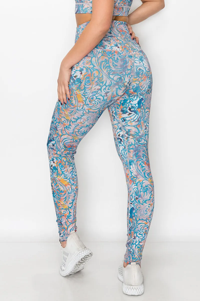 Sunburst Bohemian Print Active Leggings