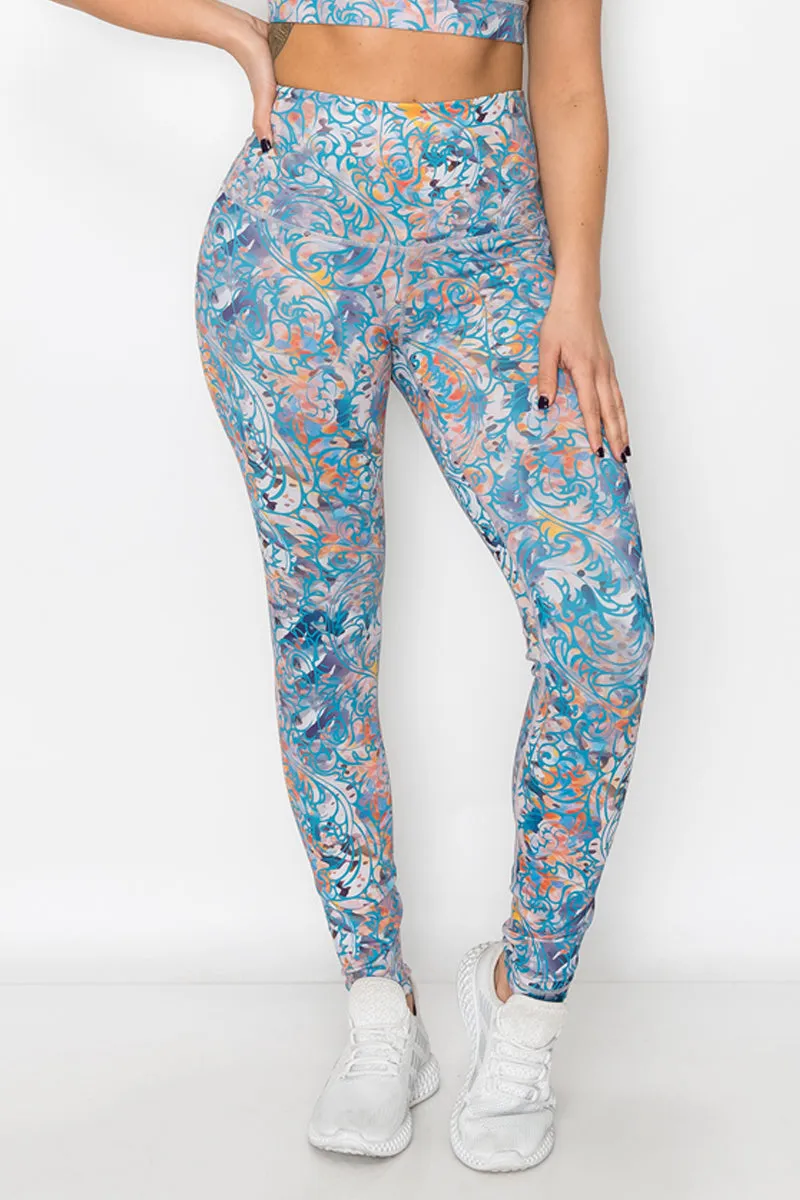 Sunburst Bohemian Print Active Leggings