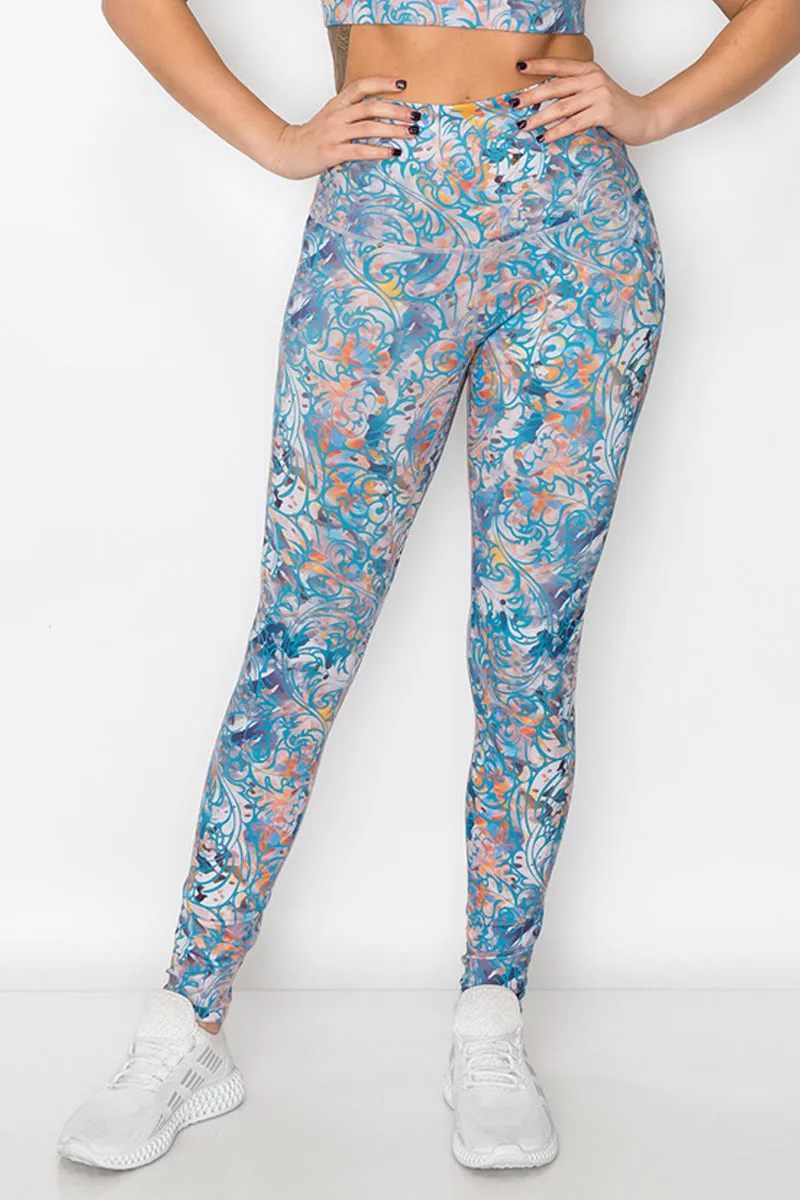 Sunburst Bohemian Print Active Leggings