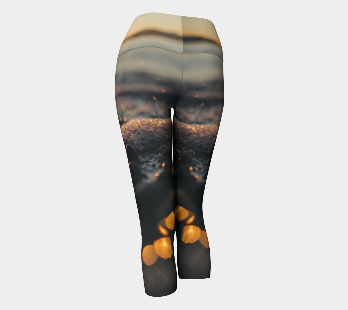 Sunset Sea Foam Fashion   Yoga Capris