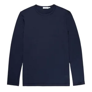 Sunspel Long Sleeve Crew Neck T-Shirt Navy