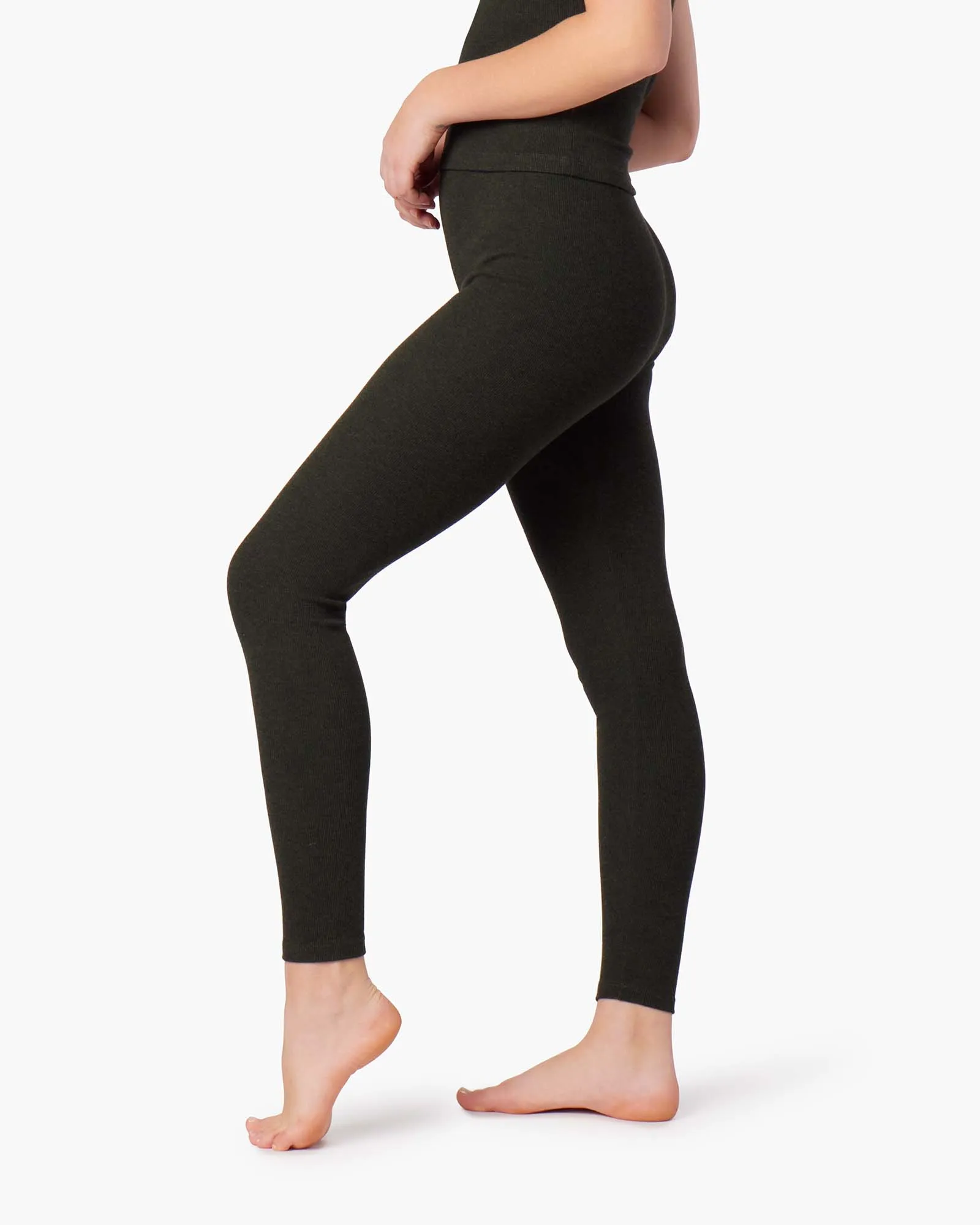 Super Rib Legging - Moss