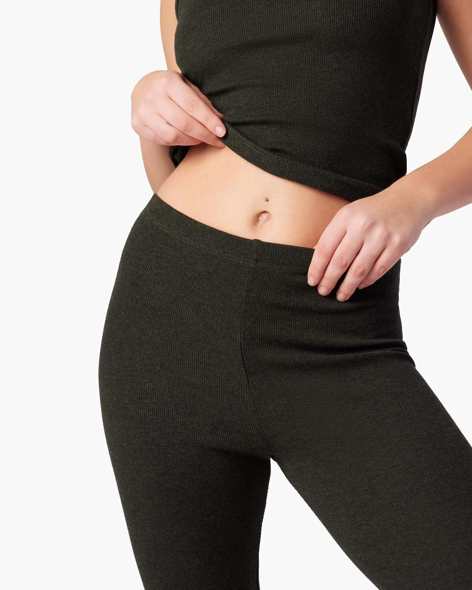 Super Rib Legging - Moss
