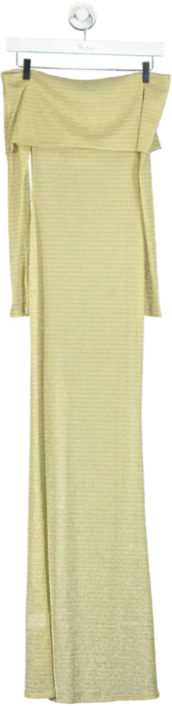 Superdown Gold Off-Shoulder Maxi Dress UK XS
