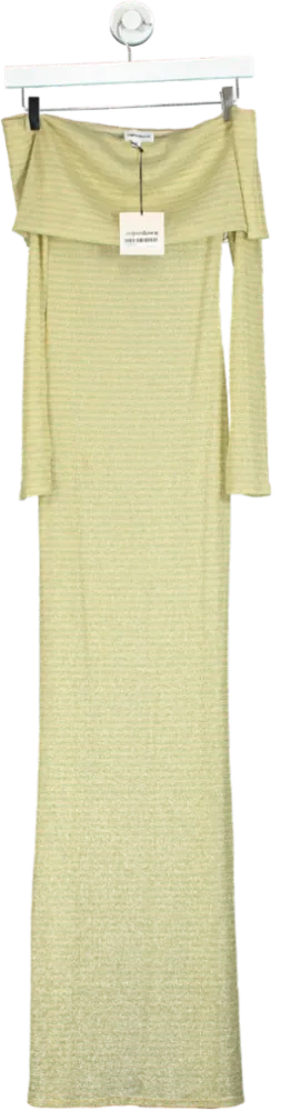 Superdown Gold Off-Shoulder Maxi Dress UK XS