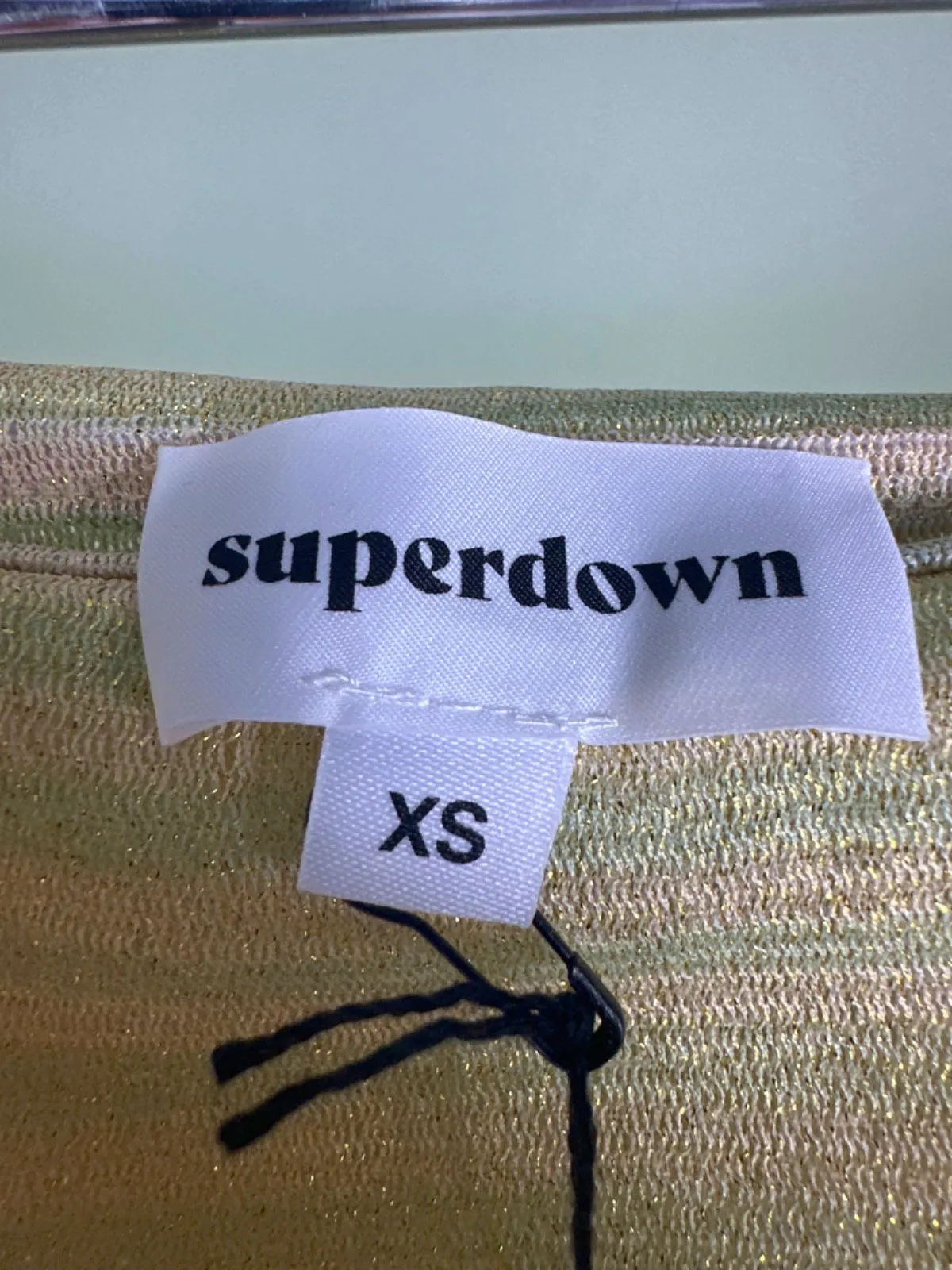 Superdown Gold Off-Shoulder Maxi Dress UK XS