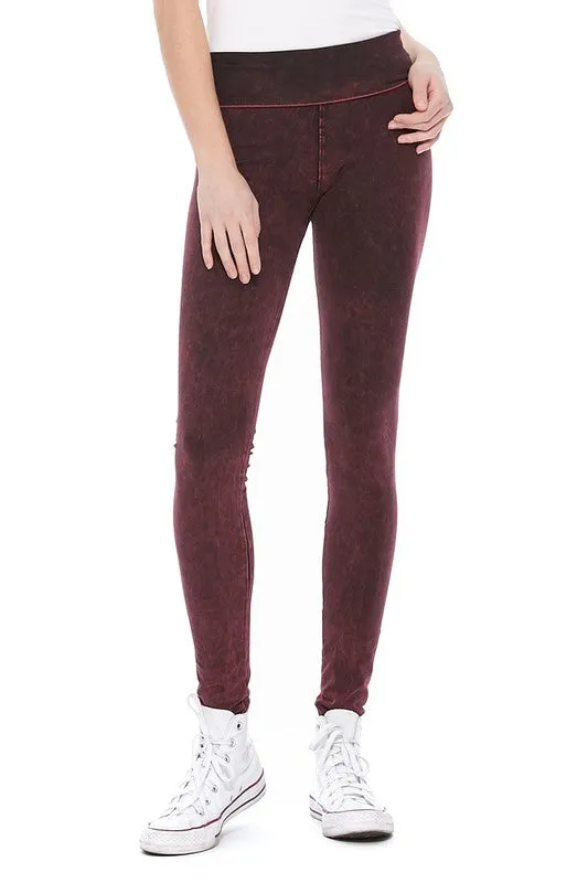 T-Party Mineral Wash Foldover Legging