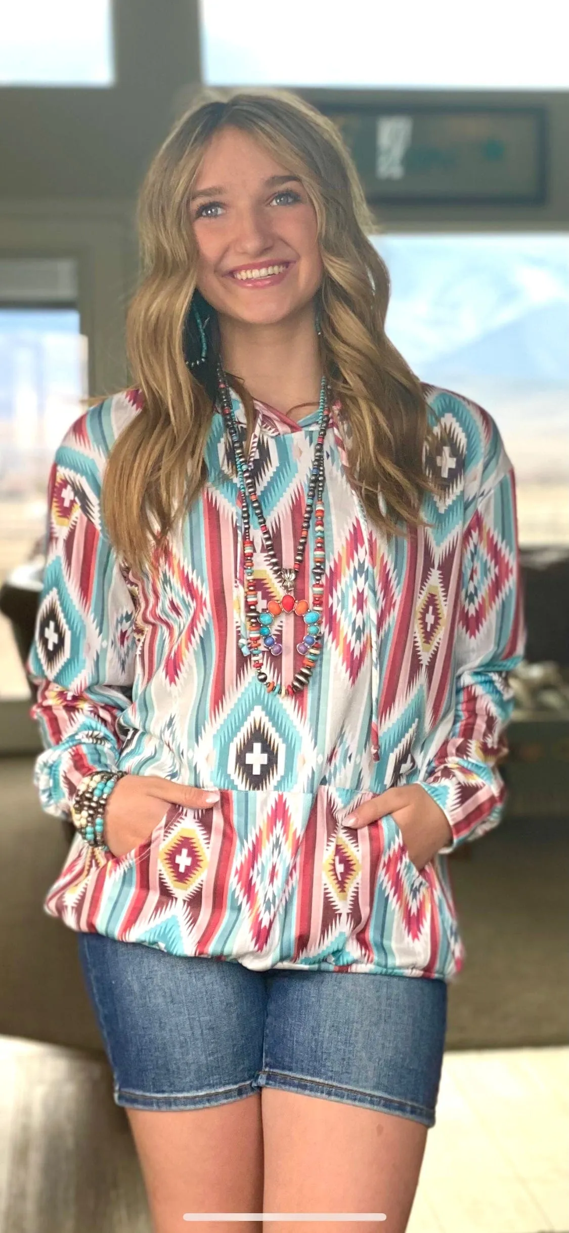 The North of Pueblo Aztec Hoodie Top