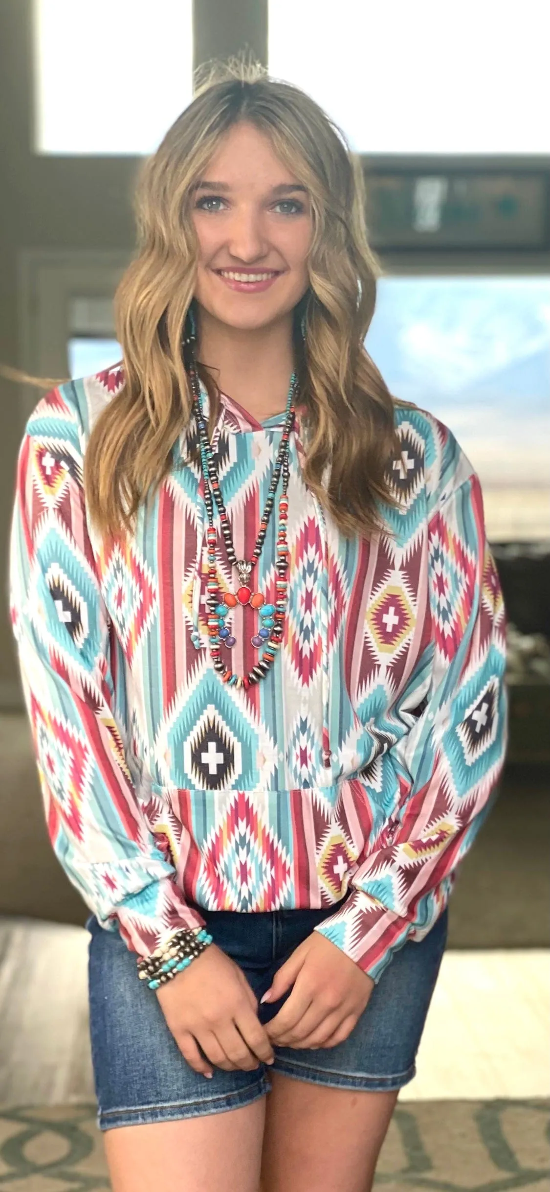 The North of Pueblo Aztec Hoodie Top