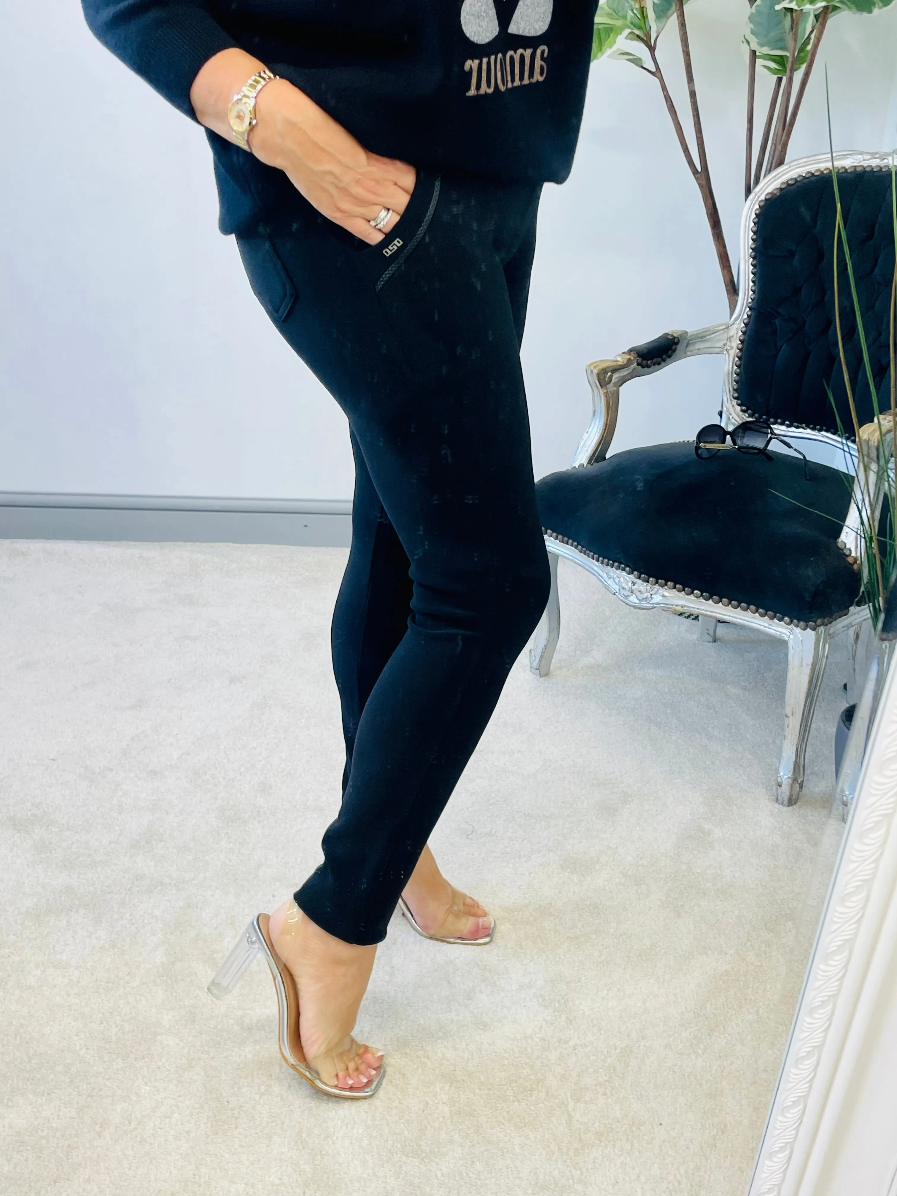 The REVA black thick leggings - size 8 to 20