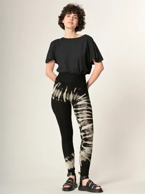 Tie Dye Leggings - Black - Style 2