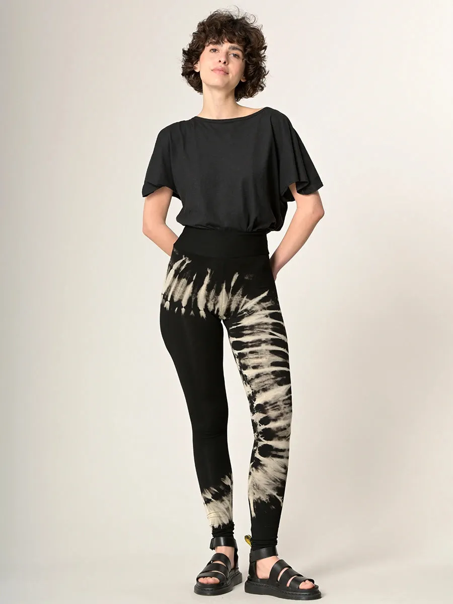 Tie Dye Leggings - Black - Style 2
