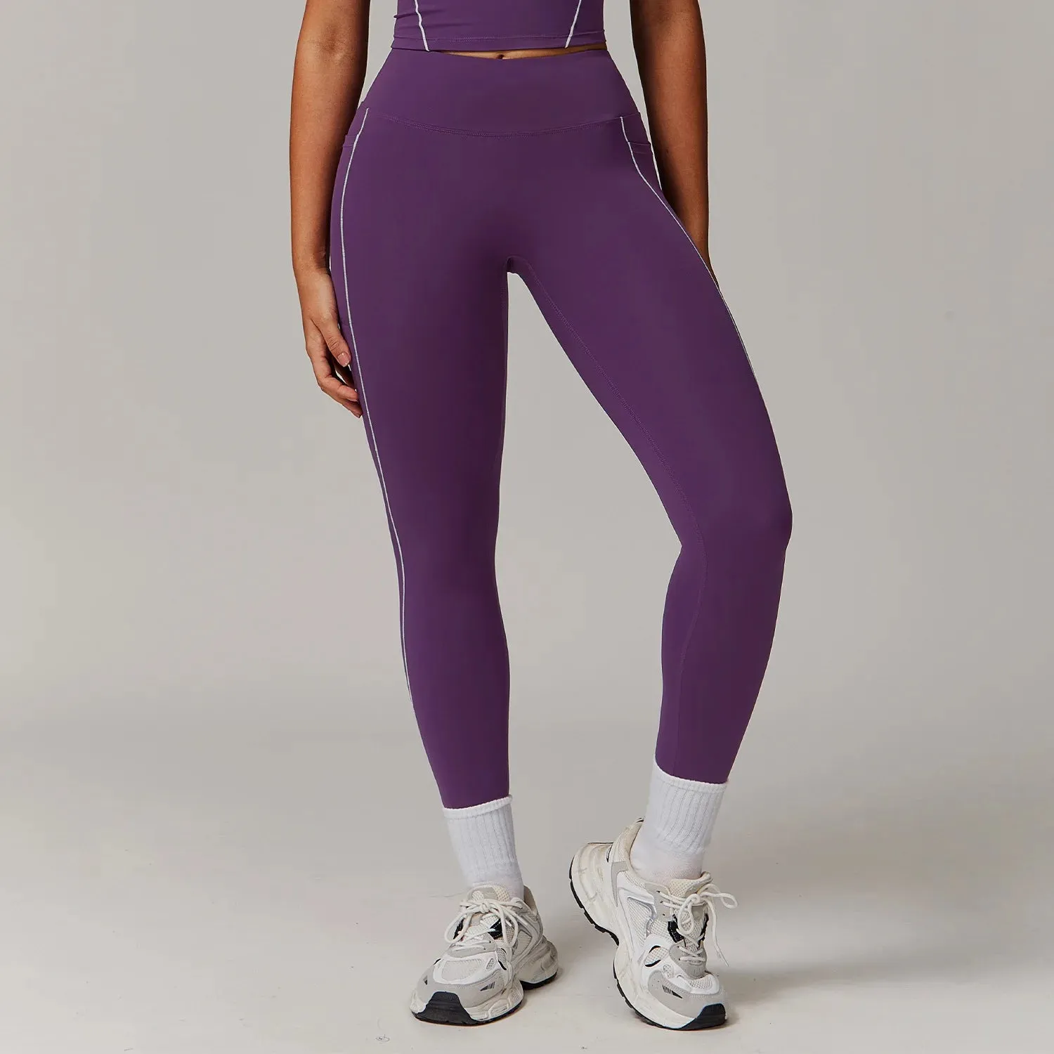 Trend4us Contrast Stitch Athletic Leggings