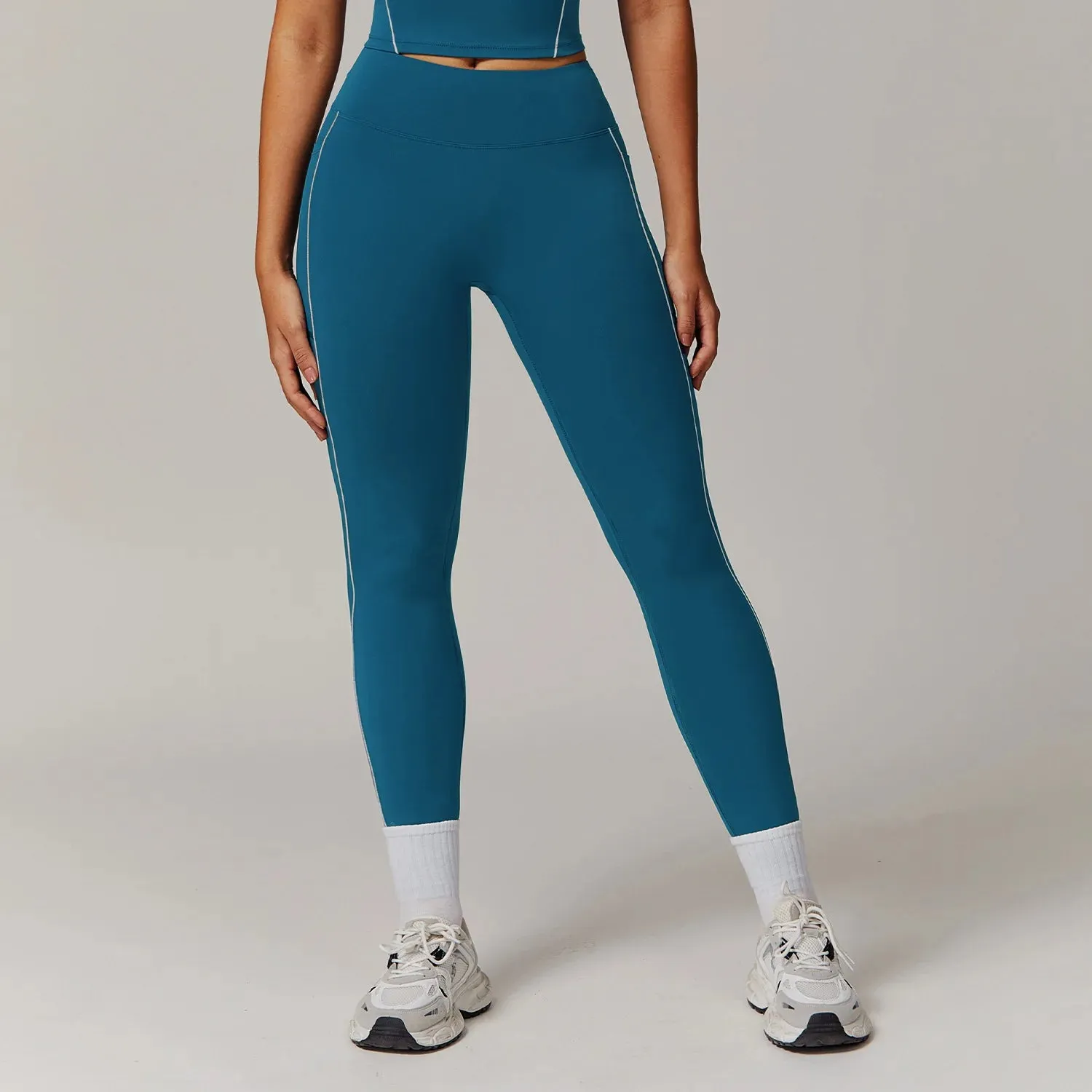 Trend4us Contrast Stitch Athletic Leggings