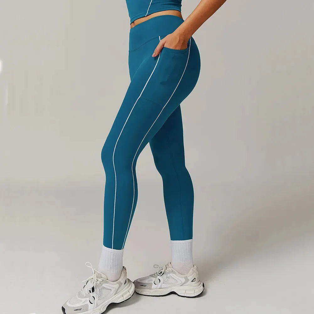 Trend4us Contrast Stitch Athletic Leggings