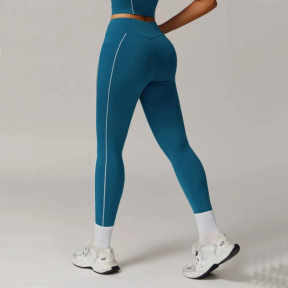 Trend4us Contrast Stitch Athletic Leggings
