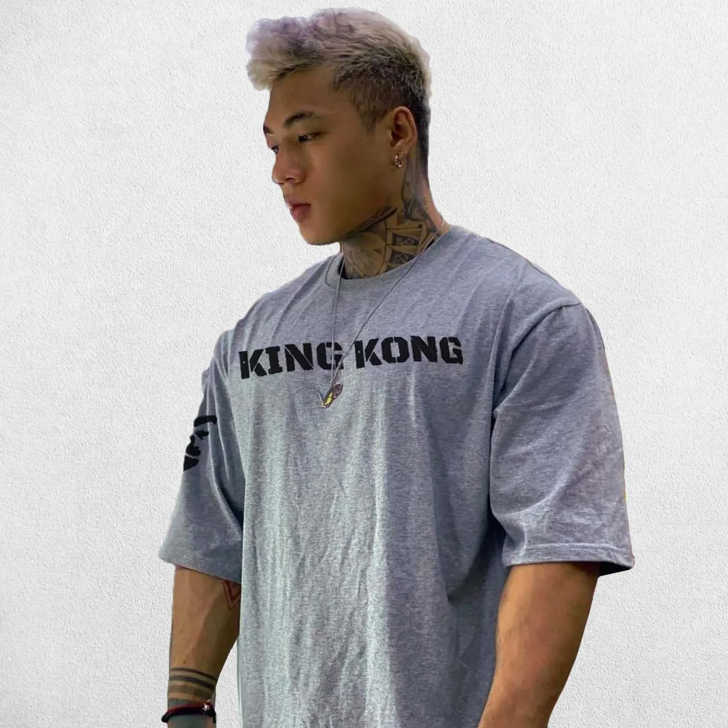 Trendy and Comfortable Men's Oversized King Kong Print Cotton Sports Shirt
