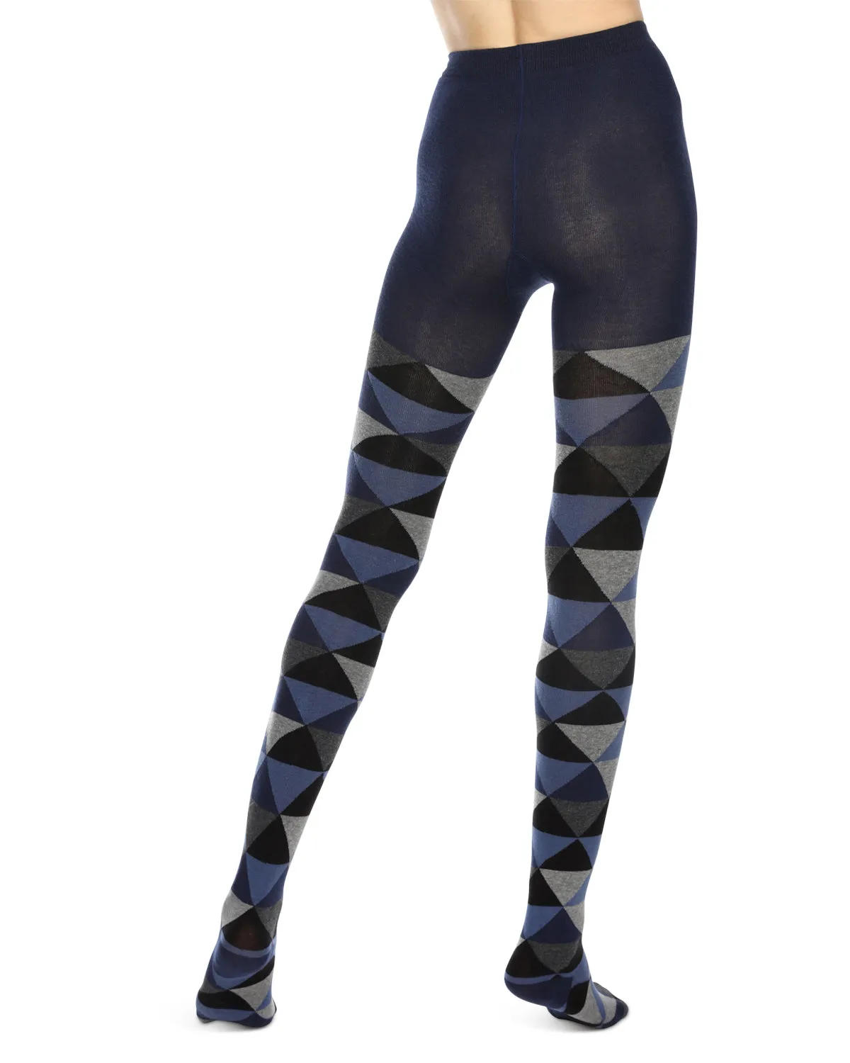 Triangular Cotton Blend Sweater Tights