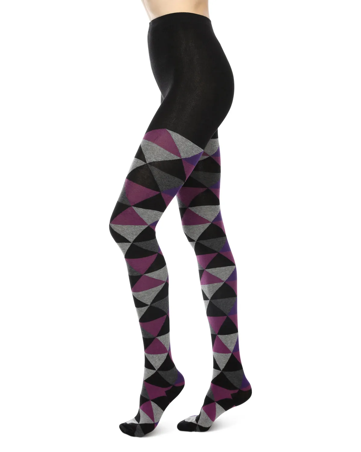 Triangular Cotton Blend Sweater Tights