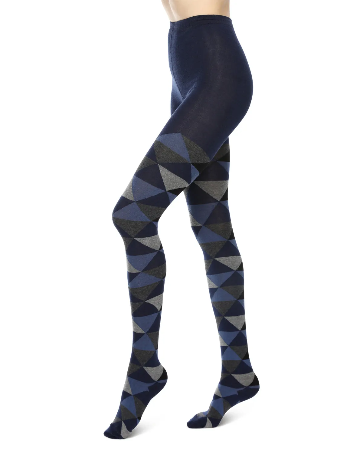 Triangular Cotton Blend Sweater Tights
