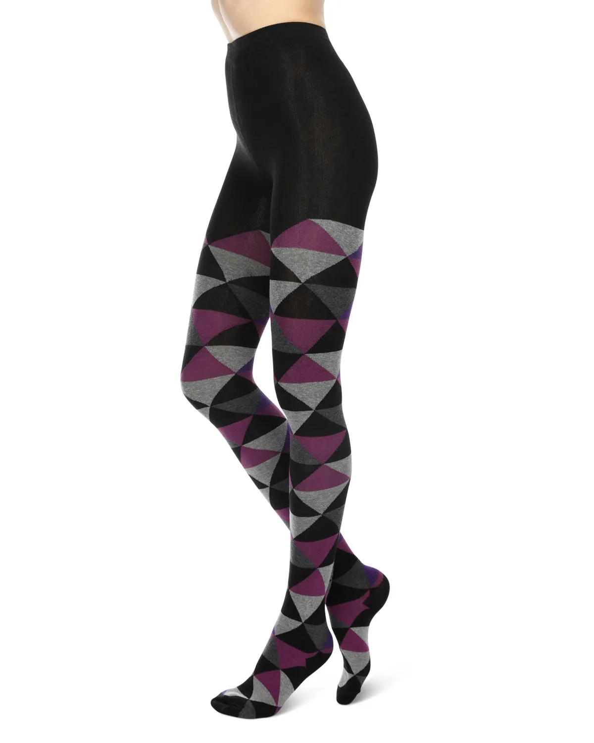 Triangular Cotton Blend Sweater Tights