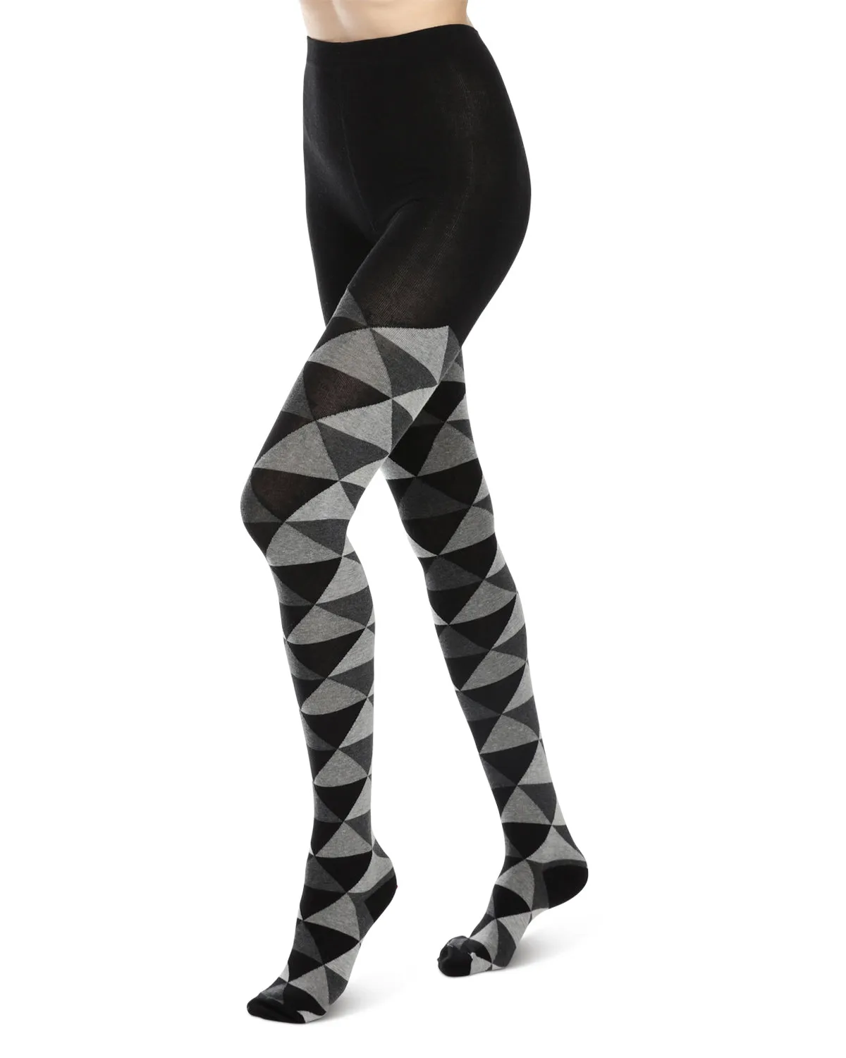 Triangular Cotton Blend Sweater Tights